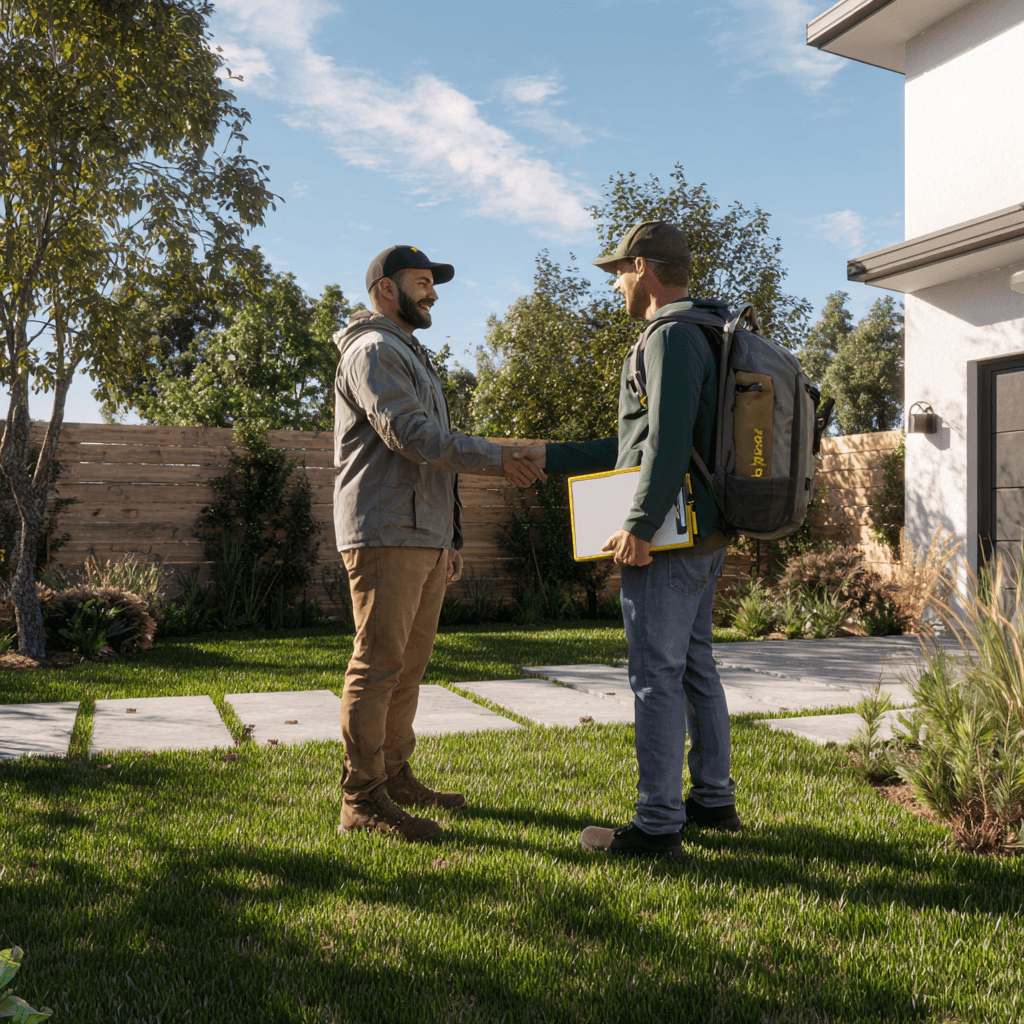 Professional landscape design consultation with detailed planning and visualization